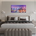 thumbnail image 3 of HFDF Large Canvas Wall Art Decor for Living Room Bedroom New York Skyline Pictures Modern City Night Landcape Purple Painting Prints Home Office Artwork Decoration 24x16inch Framed, 3 of 7