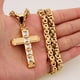 thumbnail image 5 of Collar con colgante de cruz clásica de acero inoxidable y titanio para hombre y mujer, 5 of 6