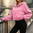 thumbnail image 4 of cocolona Womens Cropped Workout Hoodies Casual Long Sleeve Pullover Hooded Fall Sweatshirts Tops, 4 of 7