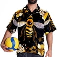 thumbnail image 4 of Starry Bees in the Sky Men's Short Sleeve Casual Printed Button Down Beach Shirts, 4 of 6