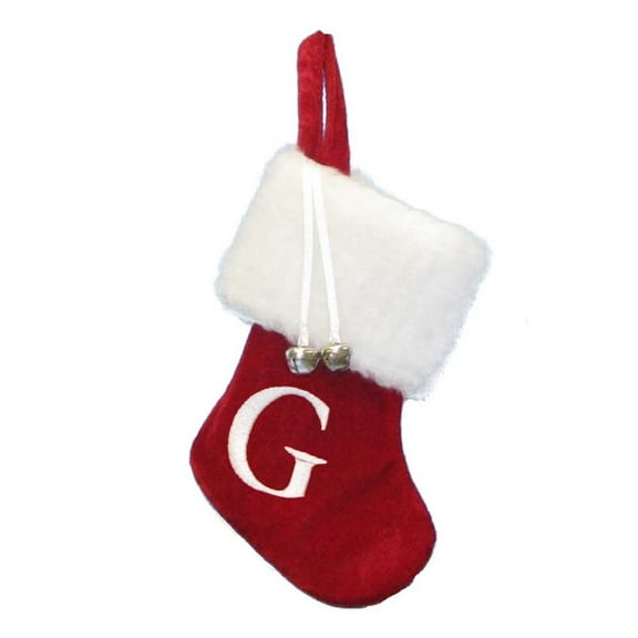 Kurt Adler 7 inch "G" Red Monogrammed Mini Christmas Stocking