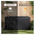 thumbnail image 2 of SONGMY 100 Gallon Resin Deck Box with Cushion, Waterproof Outdoor Storage Box with Lockable Lid for Garden Tools, Patio Cushions (Black), 2 of 7