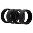 thumbnail image 1 of Juego de anillos de boda ROQ silicona 2 capas biselados 8 mm Gris para hombres, 1 of 1