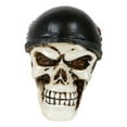 thumbnail image 4 of Day of The Dead Biker Skull Skeleton with Red Cross Black Helmet Mini Figurine, 4 of 8