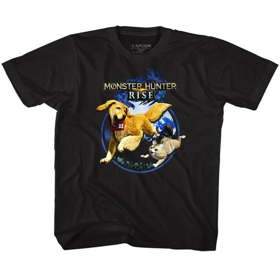 Monster Hunter Pair of Pals Black Youth T-Shirt