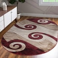 thumbnail image 4 of MDA Rugs Orelsi Red/Beige/Brown Polyester Area Rug 5'2'' Round 5' Round Round, 4 of 5