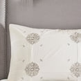 thumbnail image 3 of Gracie Mills Reversible Cotton Duvet Cover Set Ivory Grey Embroidered 4-Piece GRACE-12207, 3 of 5