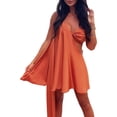 thumbnail image 5 of Lamuusaa Women Summer Casual Dress One Shoulder Wrap  Hollow-Out Dress Fashion Temperament Dress, 5 of 7
