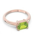 thumbnail image 3 of 2.50 Ct Emerald Cut Peridot Gemstone Unique Engagement Ring for her Solid 14K Rose Gold Size 6.5 by Diamond-Capitals, 3 of 8