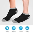 thumbnail image 4 of TSV 12 Pairs Low Cut Socks for Men and Women, Soft Thin No Show Ankle Socks, Black with Gray, 4 of 6