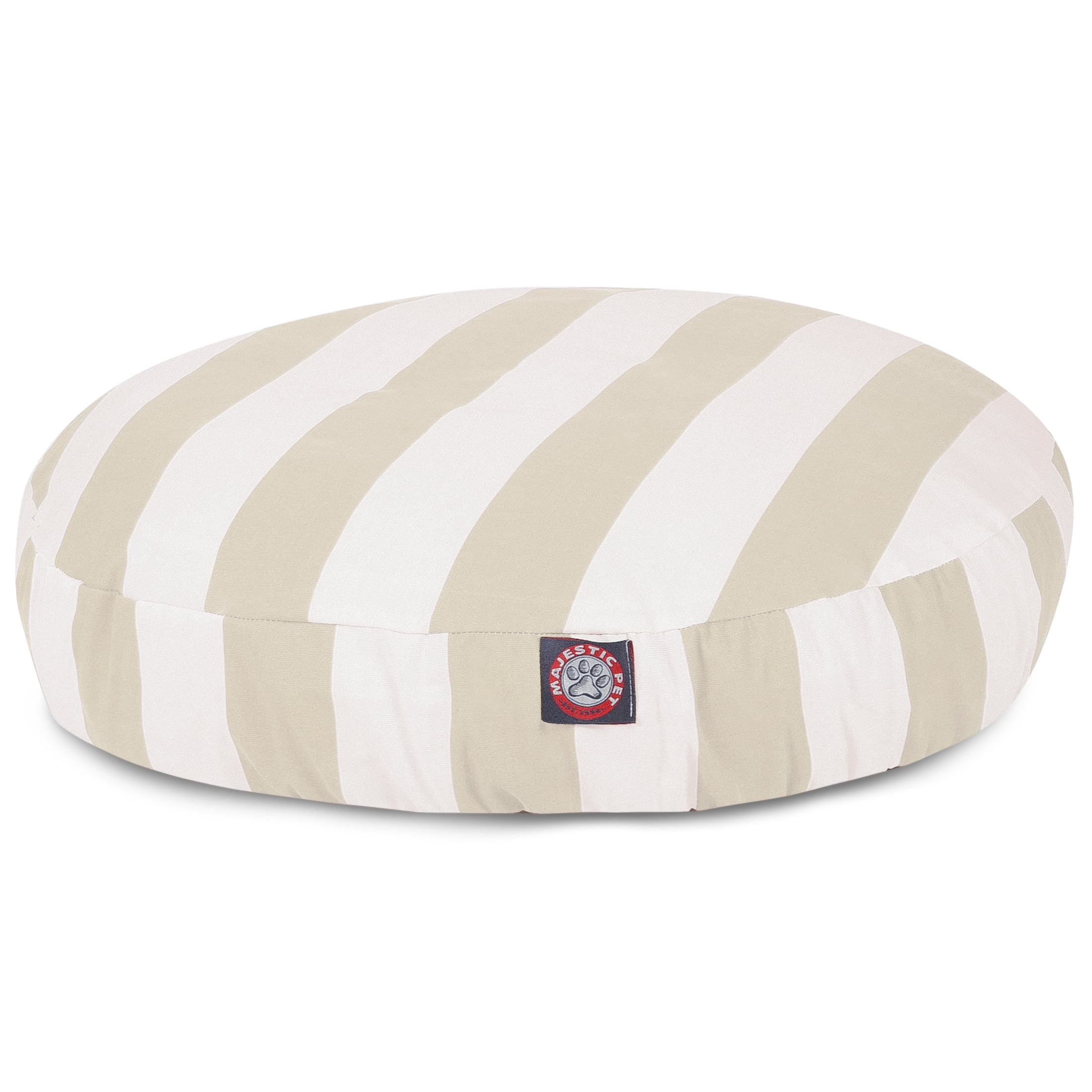 Majestic Pet | Vertical Stripe Round Pet Bed For Dogs, Removable Cover, Sand, Small