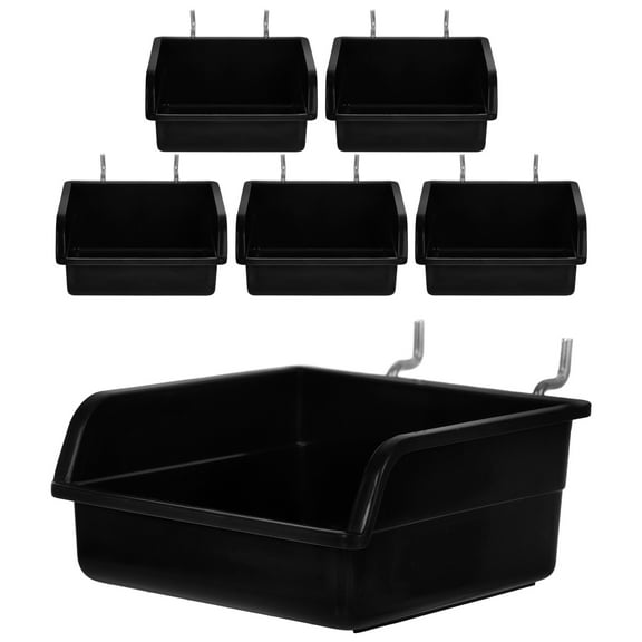 6 Sets Pegboard Bins and Hooks Multi-Purpose Pegboard Heavy-Duty Plastic Storage Bins for Craft Room Garage and Workbench Organization and Accessories