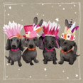 thumbnail image 2 of Gower, Hammond 12x12 Gold Ornate Wood Framed with Double Matting Museum Art Print Titled - Fancypants Wacky Dogs VII, 2 of 4