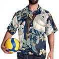thumbnail image 4 of Cat Men's Poplin Casual Printed Button Down Short Sleeve Summer Beach Shirts Unisex, 4 of 6