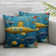 thumbnail image 3 of PHYHOO Throw Pillow Cushion Cover, Colorful Fish Marine Creatures , Decorative Square Accent Pillow Case, Blue Yellow Pink White, 3 of 5