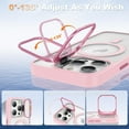 thumbnail image 5 of KOMI Magnetic Case for iPhone 13 Pro Max Case with Camera Stand [Compatible with MagSafe] [Military Drop Tested] Shockproof Slim Clear iPhone 13 Pro Max Phone Case for Women Men Pink, 5 of 5