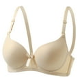 thumbnail image 2 of LangJing Seamless Bra, Women's Daily Adjustable Underwear Gathered Thin Bra Without Steel Ring Beige,34, 2 of 3