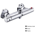 thumbnail image 2 of Mezclador termostático de ducha 2 salidas Grifo monomando antiescaldado de latón cromado alto y bajo para bañera de baño, 2 of 5