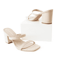 thumbnail image 6 of J. Adams Stormi Heeled Sandals Women Dressy Summer Flat Mules- Square Toe Double Band Low Block Heel Sandals - Chunky Sandals for Women - Summer Sandals, Womens Dress Sandals, Women's Heeled Sandals, 6 of 7
