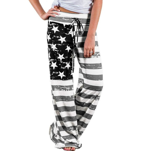 iniber Women's Comfy Pajama Pants Casual Lounge Pant Wide Leg Palazzo Stretch Drawstring Bottoms