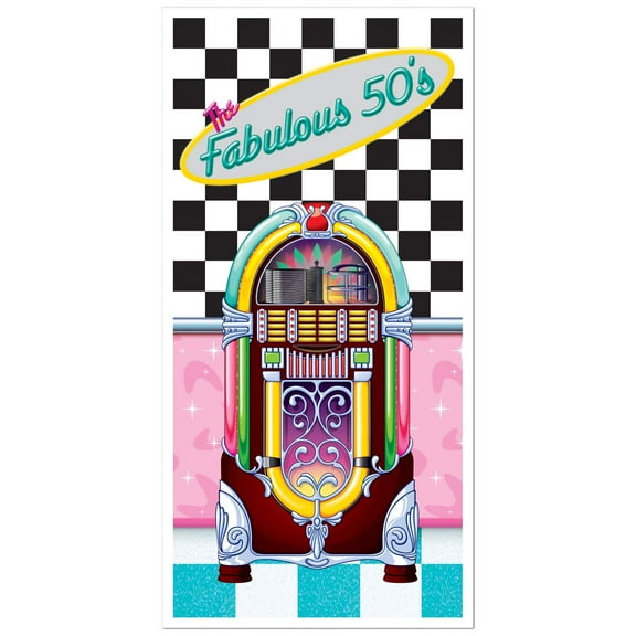 The Fabulous 50's Door Cover Party Accessory (1 count) (1/Pkg)