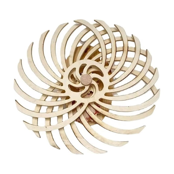 Handmade Retro Dynamic Sculpture Wall Art Wooden Windmill Reverse Statue for Living Room Home Decoration C