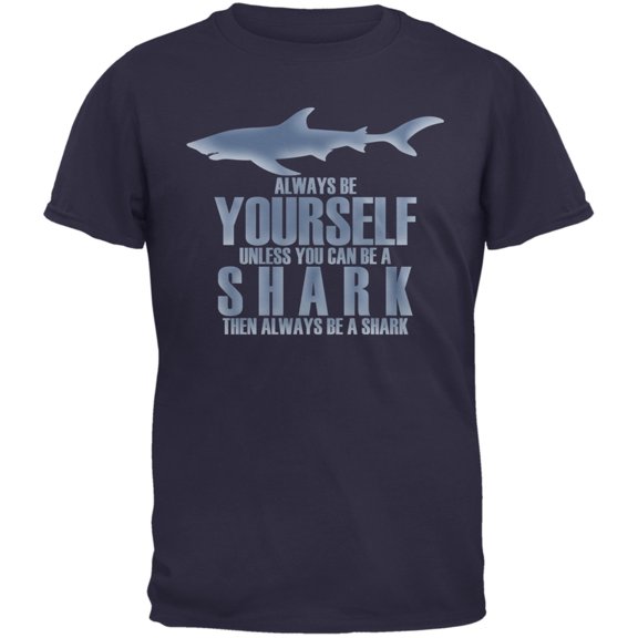 Always Be Yourself Shark Navy Youth T-Shirt - Medium(10/12)