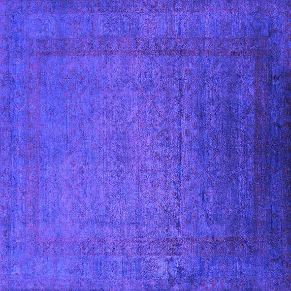 Ahgly Company Indoor Square Oriental Purple Industrial Area Rugs, 4' Square