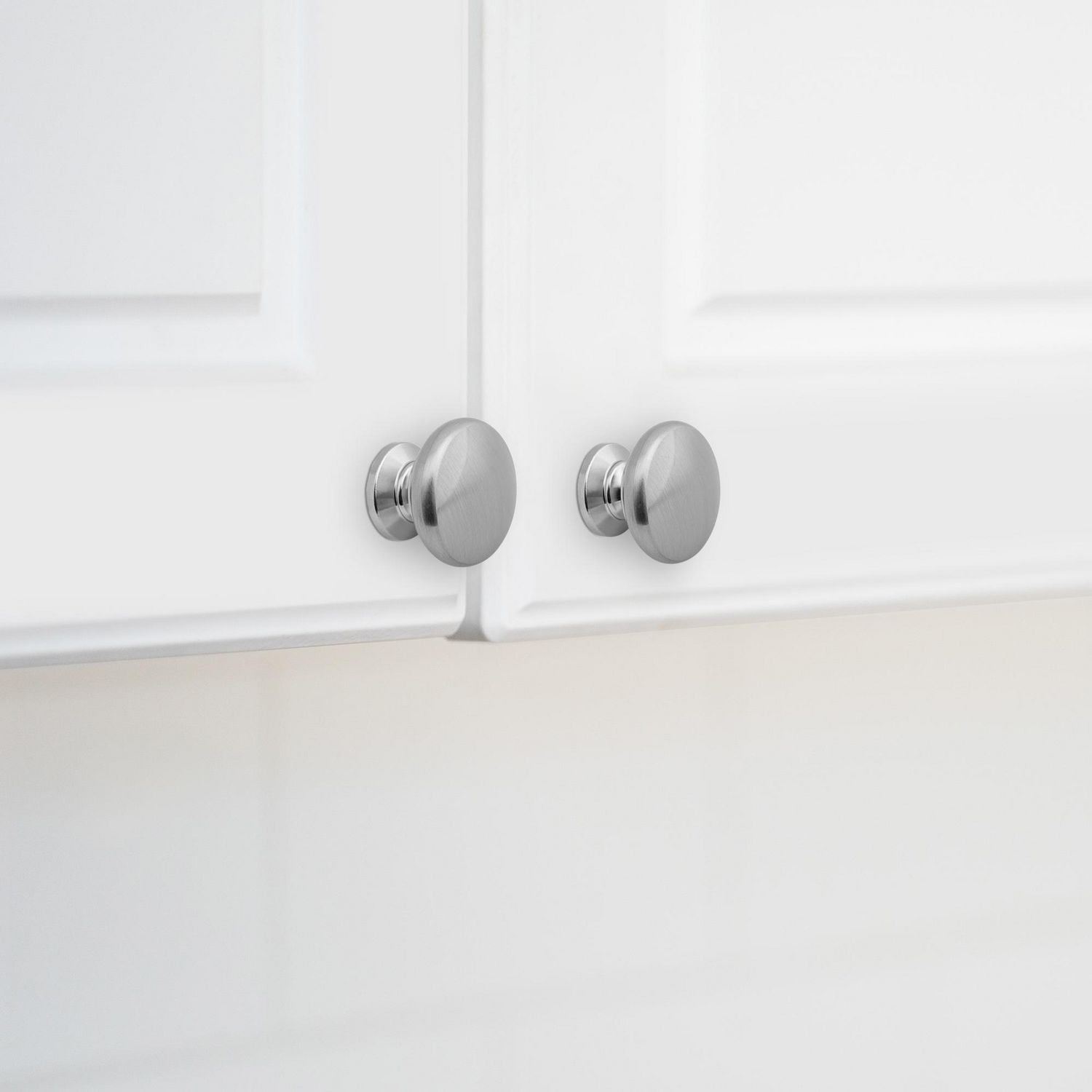 Era Simple Round Metal Cabinet Knobs with Screws, Drawer Handles for Kitchen Bathroom and Dressers Home Decor, Chrome,  8Pk, 1 x 1 x 1 in.