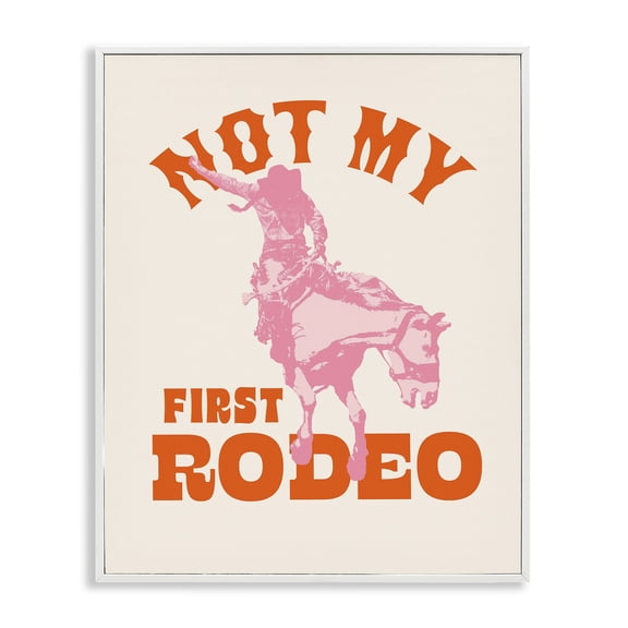 Stupell Industries Southwestern Not My First Rodeo Phrase White Framed Giclee Art, 16 x 20, by Victoria Barnes