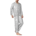 thumbnail image 3 of Kll Silver Glitter Sleepwear Mens Flannel Pajamas,Long Cotton Pj Set, 3 of 9