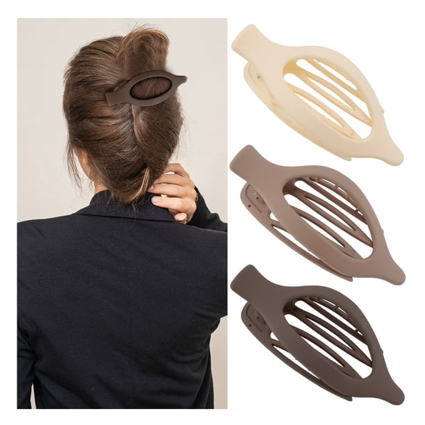 ATODEN Pinzas planas para cabello grueso Pinzas para el cabello de cocodrilo 3 piezas Pinzas para el cabello para cabello fino Pinzas para el cabello con pico de pato Pinzas para el cabello mate Pinza
