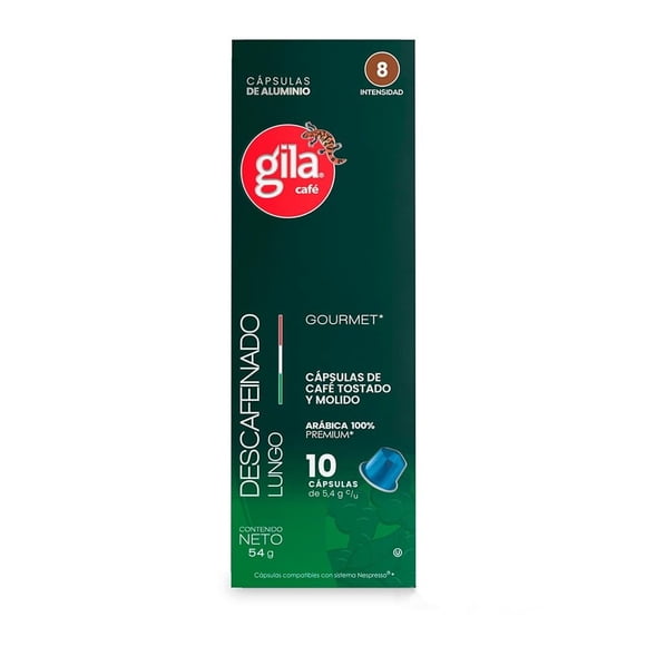 Cápsulas de Café Descafeinado Gila Descafeinado Compatibles con Sistema Nespresso 54 g