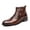 Brown, variant on Men's Monk Strap Ankle Boots with Woven Leather Detail - Stylish Side Zip Dress Boots for Business, Casual & Formal Wear