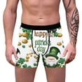 thumbnail image 1 of St. Patrick's Day Print Boxer Briefs for Men Breathable Close Fitting Underpants 1 Pc, 1 of 9