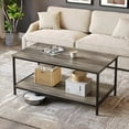 thumbnail image 7 of Modern Farmhouse Coffee Table with Storage - 2-Tier Living Room Table, 7 of 7
