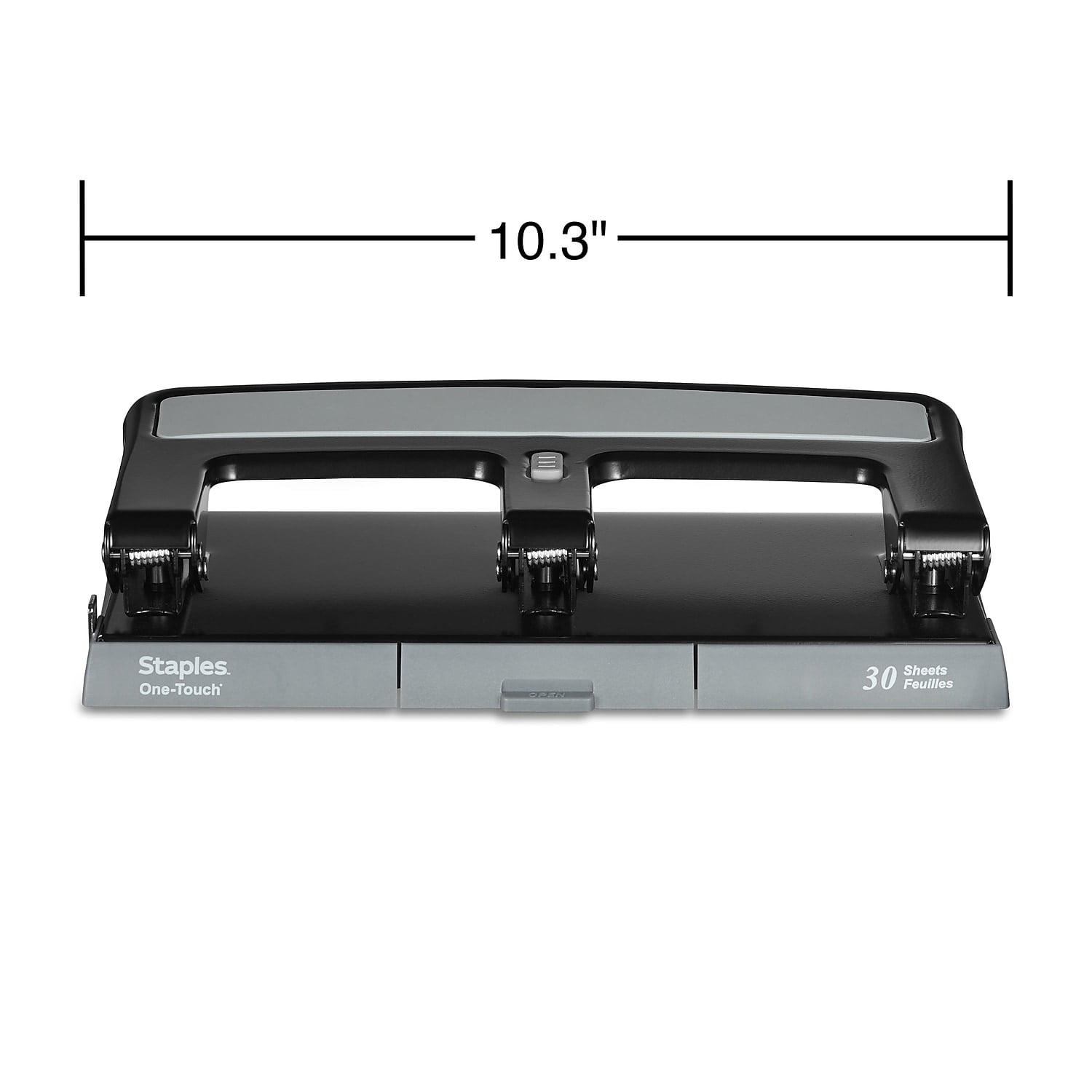 Staples One-Touch 3-Hole Punch 30 Sheet Capacity Black 2/Pack ST26614-CCVS