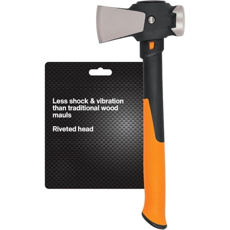 8 lb. Splitting Maul - 36" Shock-Absorbing, Comfort Grip Handle - Rust Resistant Forged Steel Blade - Wood Splitter Maul for Hardwood - Split Wood for Campfires - Bushcraft Gear