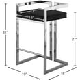 thumbnail image 3 of Meridian Furniture Ezra 27"H Velvet Counter Stool in Black (Set of 2), 3 of 6