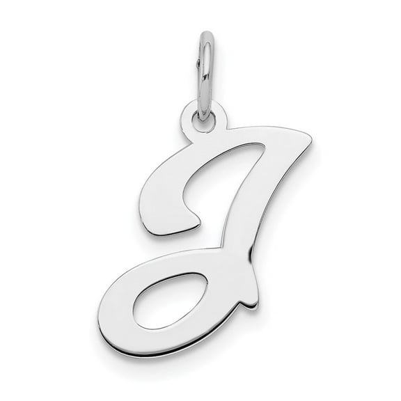 Auriga Fine Jewelry 925 Sterling Silver Stamped Letter J Initial Charm Pendant for Women(L- 20mm, W- 12 to 14mm)