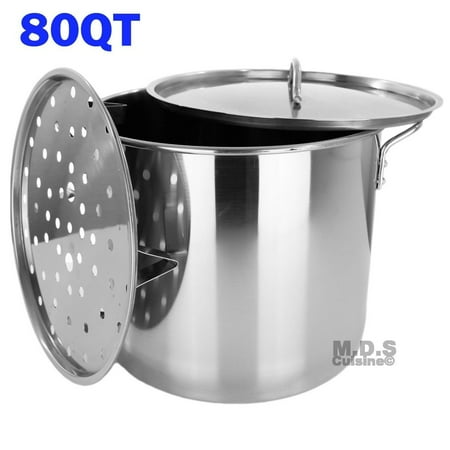 - Stock Pot Stainless Steel 80 QT Steamer Vaporera Tamalera For Tamales (20gallon)