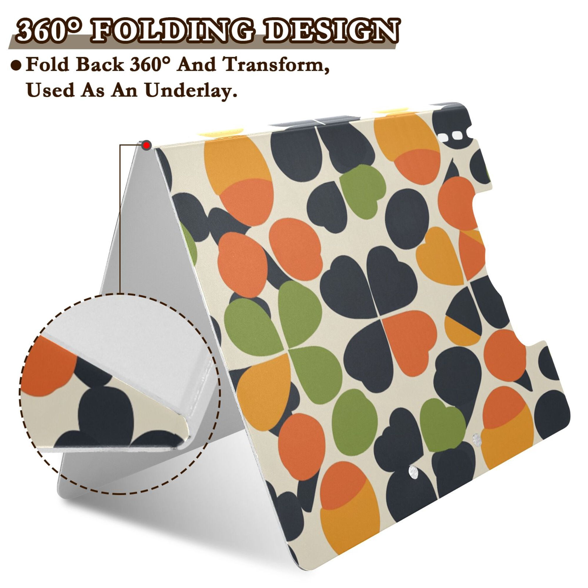 FORMRS A4 Clipboard Folder with Pen Holder Horizontal Foldable School Office Binder, Black Clover Pattern