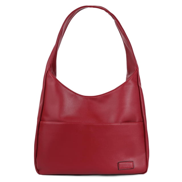 Bolso Pocadri para mujer, de piel vegana, elegante, grande, color rojo
