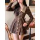 thumbnail image 2 of Vestido corto plisado elegante de estilo coreano para mujer, minivestido de fiesta Vintage francés, abrigo Retro cálido, otoño e invierno, 2022, 2 of 4