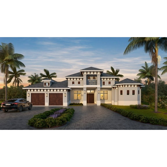013-4016: CMU Beach & coastal 4 Bed, 5 Bath Luxury Home Plan, 4016 Sq Ft: Full Blueprints with License to Build by Home Plan Marketplace - Lesuto