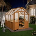 thumbnail image 6 of PABIMIA 6 ft. x8 ft. Wood Greenhouse, Outdoor Walk-in Greenhouse Kit with Polycarbonate Panels and Adjustable Roof Vent, 6 of 7