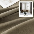 thumbnail image 2 of Faux Linen Full Blackout Curtains Vertical Drapes for Patio Sliding Glass Door, Back Tab Pinch Pleated Window Treatment Curtains,W84 x L96,2 Panels Set, Chocolate Brown, 2 of 10