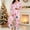 Pink, variant on Christmas Pajamas for Women Pink Button Down Long Sleeve 2 Piece Pajama Set Holiday Sleepwear Loungewear,Size 2XL