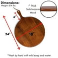 thumbnail image 2 of BirdRock Home 18" Round Acacia Wooden Charcuterie Serving Board, 2 of 3