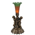 thumbnail image 2 of Meyda 11428 12 in. Amber & Green Cherub Pond Lily Mini Lamp, 2 of 2